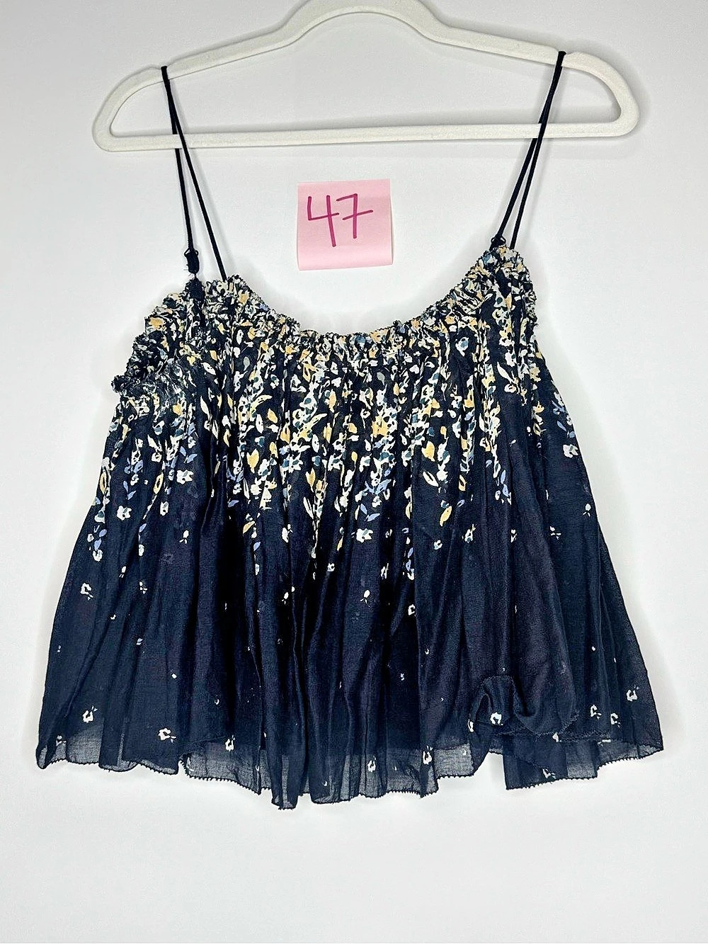 Black Floral Free People Love Letter Top Size Small